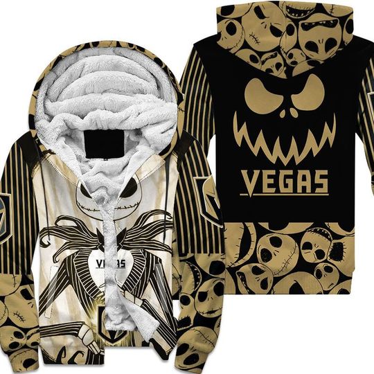 Vegas Golden Knights Jack Skellington Halloween 3D All Over Print Hoodie Vegas Golden Knights Jack Skellington Halloween 3D All Over Print Hoodie