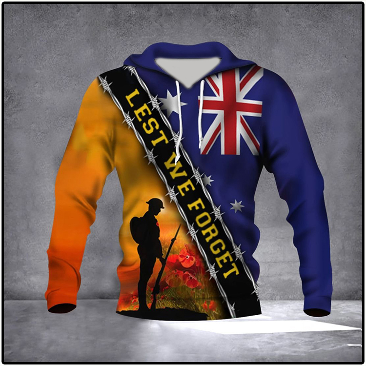 Veteran Lest We Forget Australia Flag 3D Hoodie Veteran Lest We Forget Australia Flag 3D Hoodie