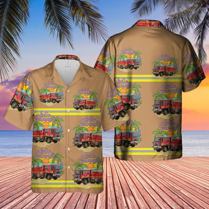 Victoria Fire Service Truck Hawaiian Shirt Victoria Fire Service Truck Hawaiian Shirt