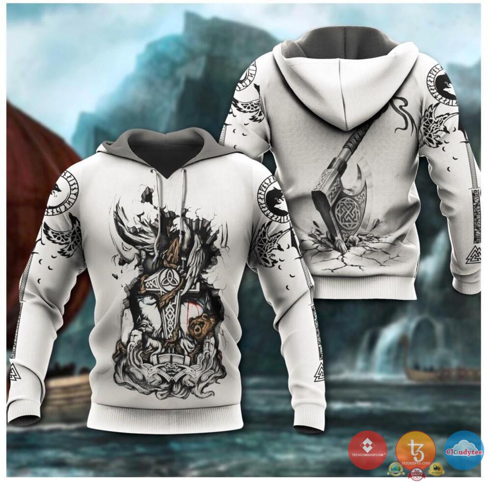 Viking Blood Poleaxe 3D Hoodie Viking Blood Poleaxe 3D Hoodie