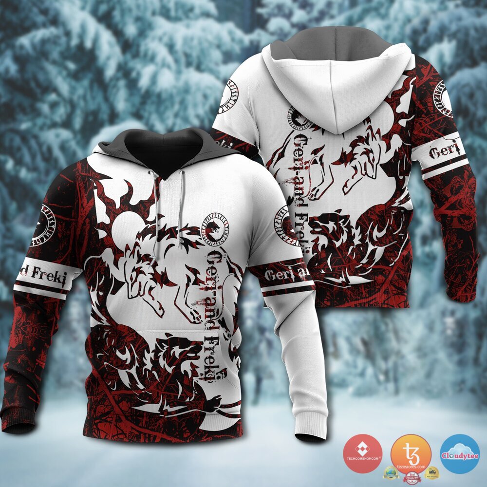 Viking Geri And Freki 3D Hoodie Viking Geri And Freki 3D Hoodie