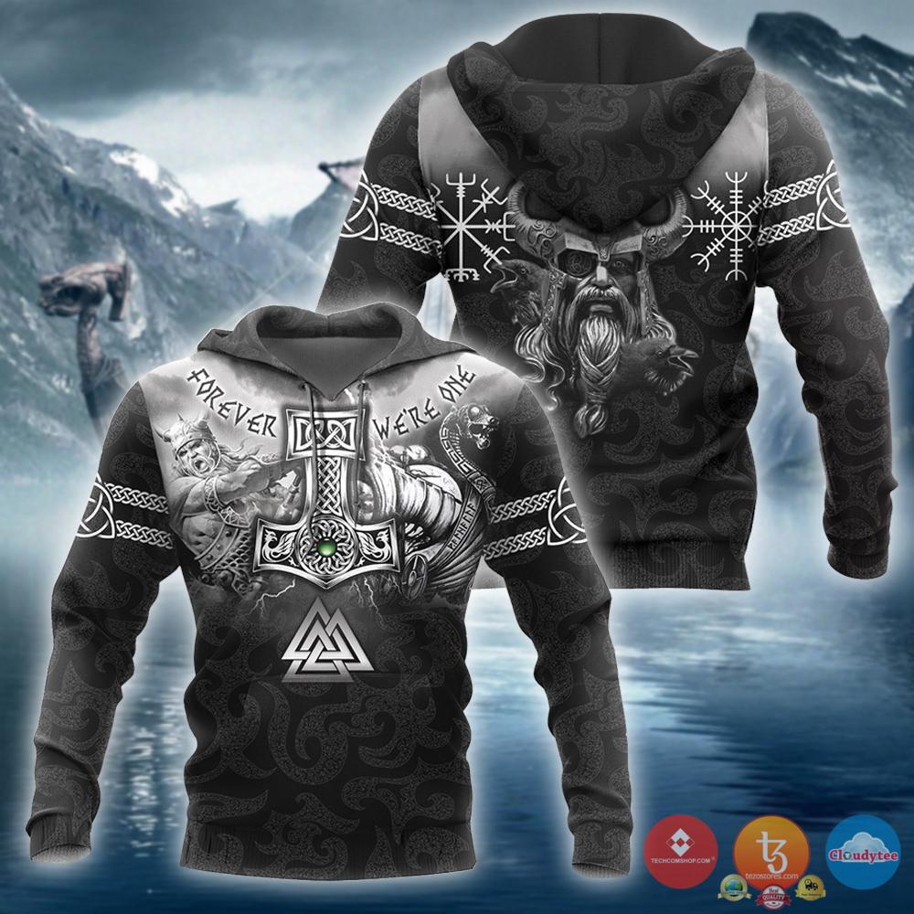 Viking Hammer Of Thor Forever Were One 3D Hoodie Viking Hammer Of Thor Forever Were One 3D Hoodie