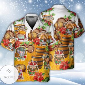 Viking Loves Beer Funny Christmas Style Hawaiian Shirt