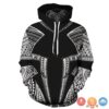 Viking Mythology Black White 3D Hoodie