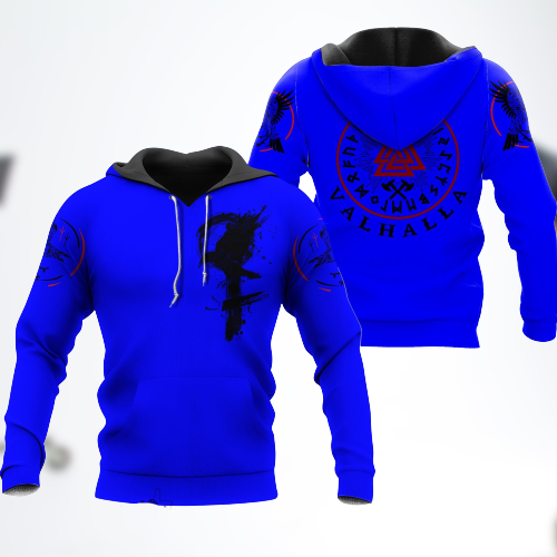 Viking Raven Nevermore 3D Hoodie And Shirt Viking Raven Nevermore 3D Hoodie And Shirt