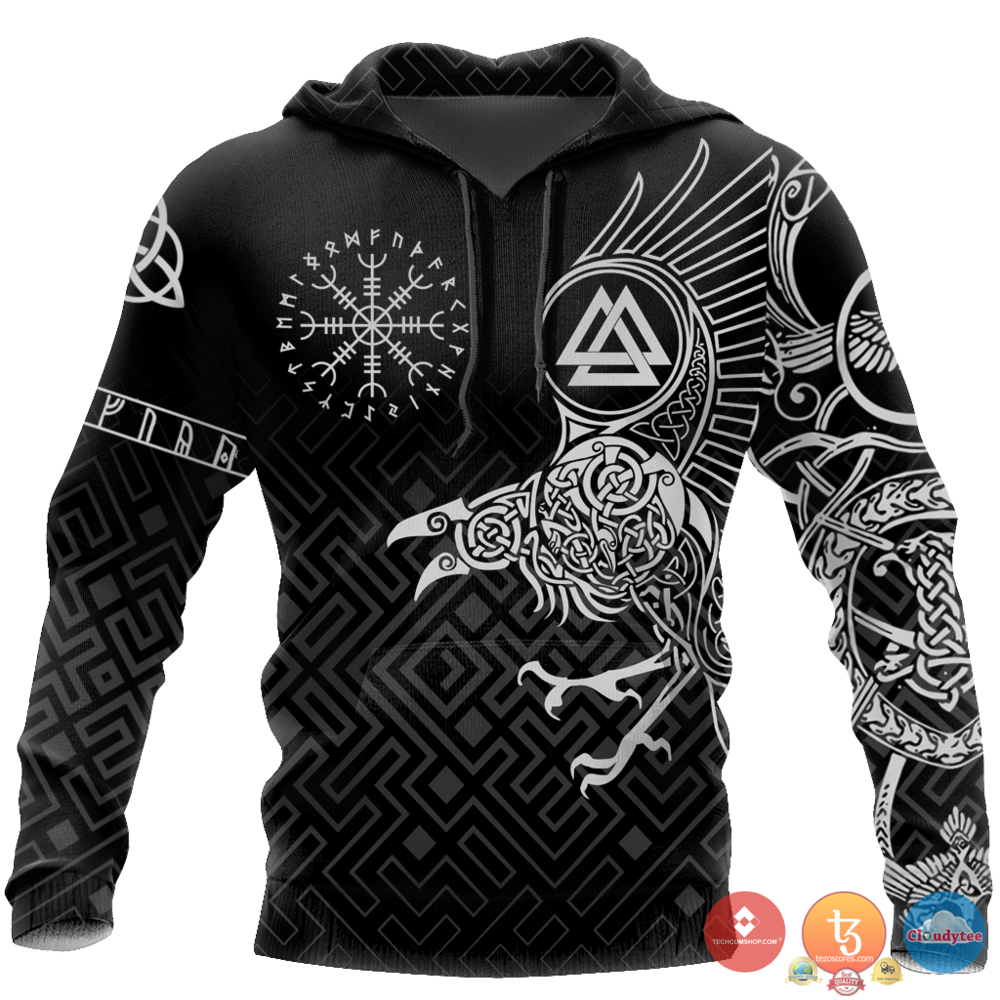 Viking Raven Warrior 3D Hoodie Viking Raven Warrior 3D Hoodie