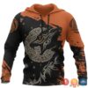 Viking Wolf Orange Black 3D Hoodie