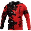Viking Wolf Red Son Of Odin All Over Printed Hoodie
