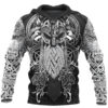 Vikings Odin Tattoo Style All Over Printed Hoodie