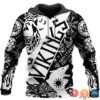 Vikings Tattoo Black And White 3D Hoodie