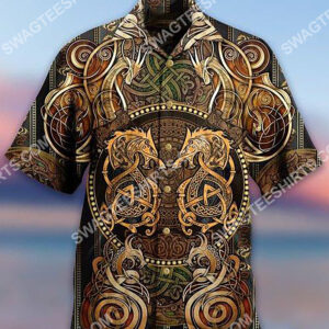 Vintage Dragon Viking All Over Printing Hawaiian Shirt