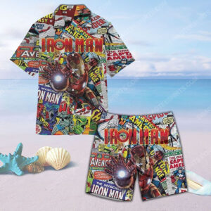 Vintage Iron Man Comic Summer Vacation Hawaiian Shirt