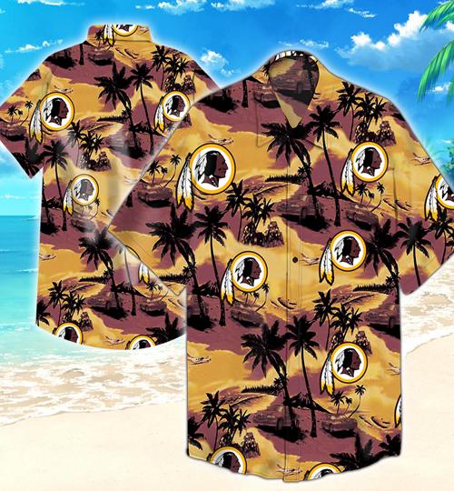 Washington Redskins Coconut Tree Hawaiian Shirt Summer Button Up Washington Redskins Coconut Tree Hawaiian Shirt Summer Button Up
