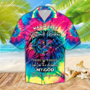 Way Maker Miracle Worker Promise Keeper Light In The Darkness Hawaiian Shirt