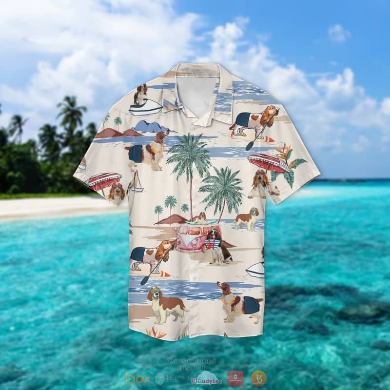 Welsh Springer Spaniel Summer Beach Hawaiian Shirt Welsh Springer Spaniel Summer Beach Hawaiian Shirt