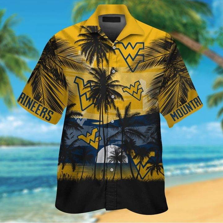 West Virginia Mountaineers Tropical Short Sleeve Hawaiian Shirt West Virginia Mountaineers Tropical Short Sleeve Hawaiian Shirt