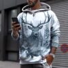 White Deer Hunting 3D All Over Printed Shirt