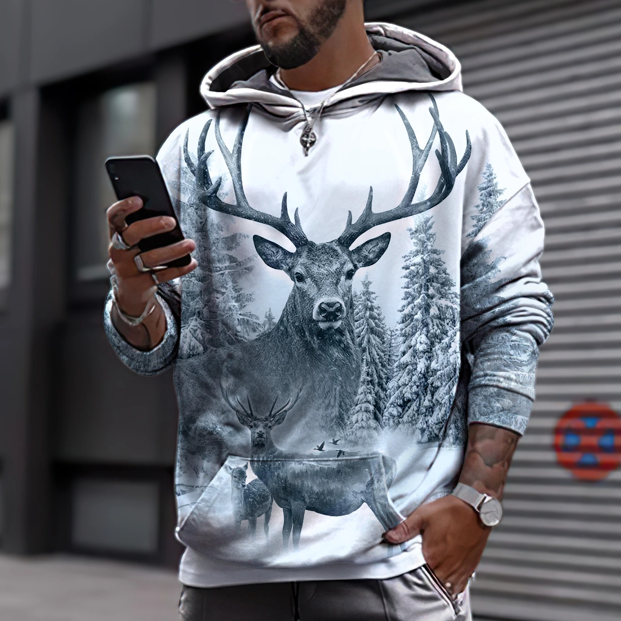White Deer Hunting 3D All Over Printed Shirt White Deer Hunting 3D All Over Printed Shirt