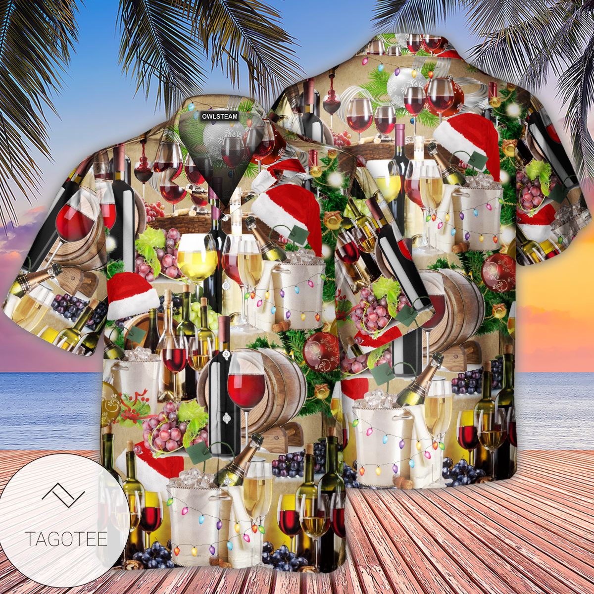 Wine For A Christmas Night Hawaiian Shirt Wine For A Christmas Night Hawaiian Shirt