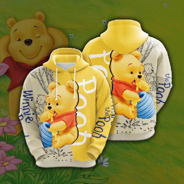 Winnie The Pooh All Over Print 3D Hoodie Winnie The Pooh All Over Print 3D Hoodie