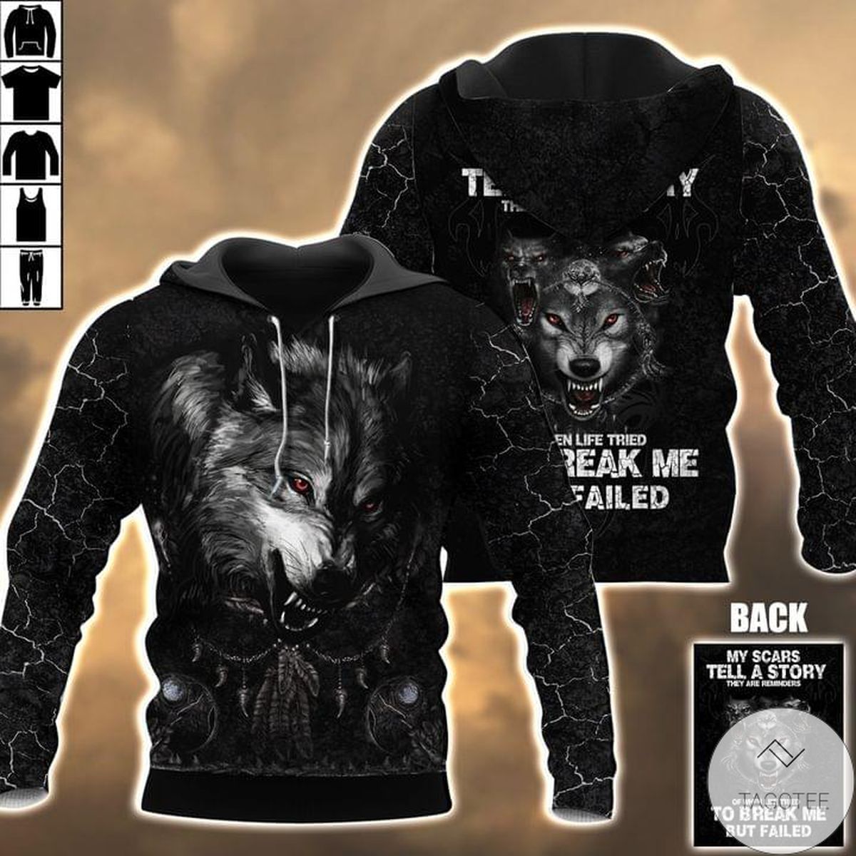 Wolf My Scars Tell A Story Hoodie Wolf My Scars Tell A Story Hoodie
