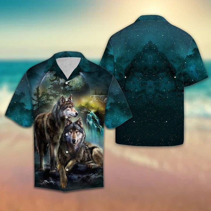 Wolf Night Hawaiian Shirt Summer Button Up Wolf Night Hawaiian Shirt Summer Button Up