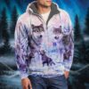 Wolf Snow Mountain Fleece Hoodie