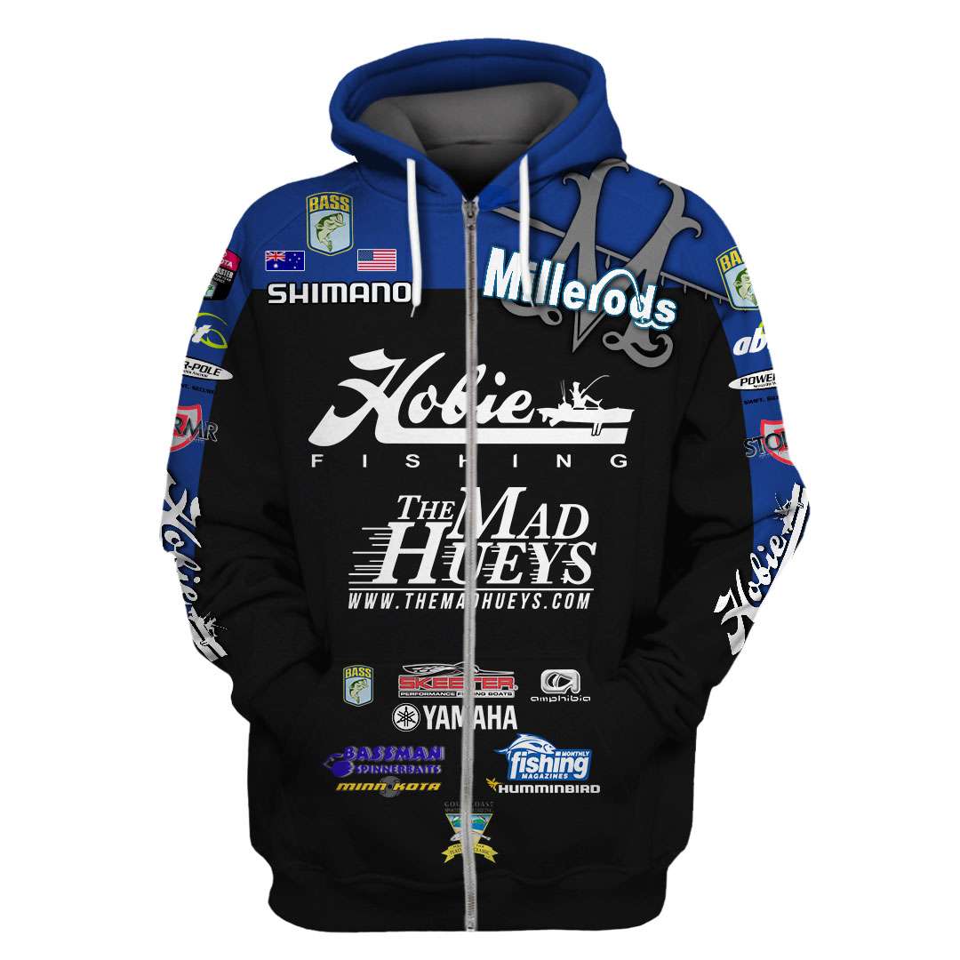 Yamaha Team Jocumsen Fear My Heart Hobie Fishing The Mad Hueys Millerods 3D Zip Hoodie Yamaha Team Jocumsen Fear My Heart Hobie Fishing The Mad Hueys Millerods 3D Zip Hoodie