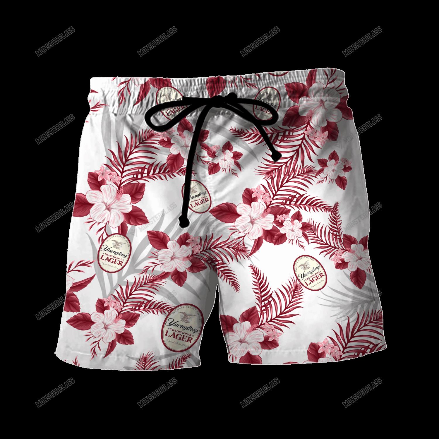 Yuengling Lager Dark Red Tropical Plant Hawaiian Shirt Yuengling Lager Dark Red Tropical Plant Hawaiian Shirt