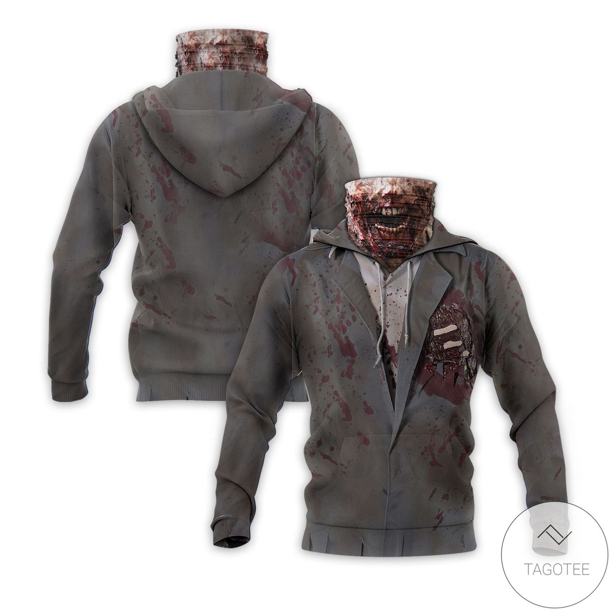 Zombie Halloween Mask Hoodie Zombie Halloween Mask Hoodie